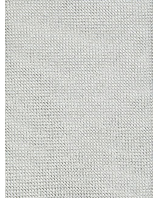 Zegna White Jacquard Pointed Tip Tie for men