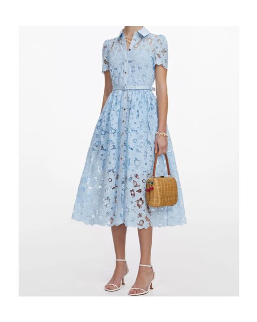 Printed Dress Self Portrait Short Sleeve Chiffon Midi Dress SELF-PORTRAIT Tiered Floral-Print Chiffon Midi
