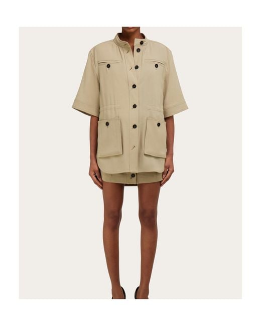Ferragamo Gray Saharan Jacket