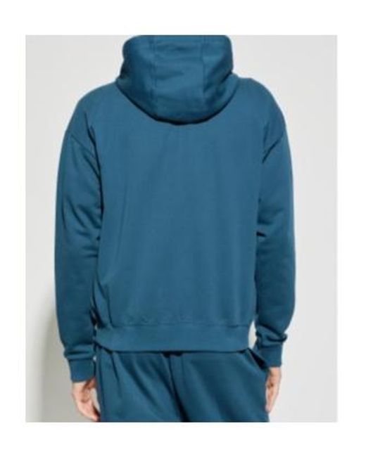 Versace Blue Zip-Up Drawstring Hoodie for men