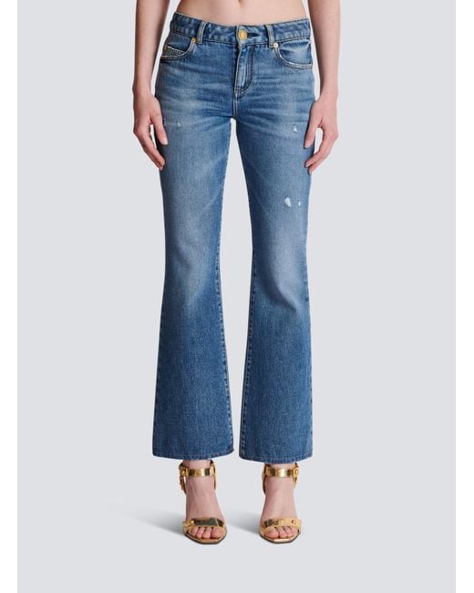 Balmain Blue Kick Flare Jeans