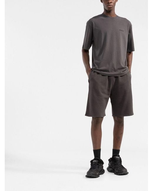 Off-White c/o Virgil Abloh Gray Diag-Stripe Cotton Shorts for men