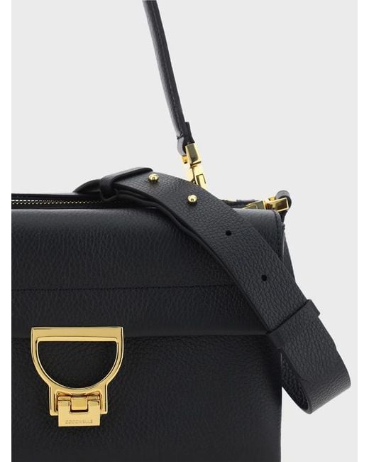 Coccinelle Black Arlettis Foldover Top Shoulder Bag