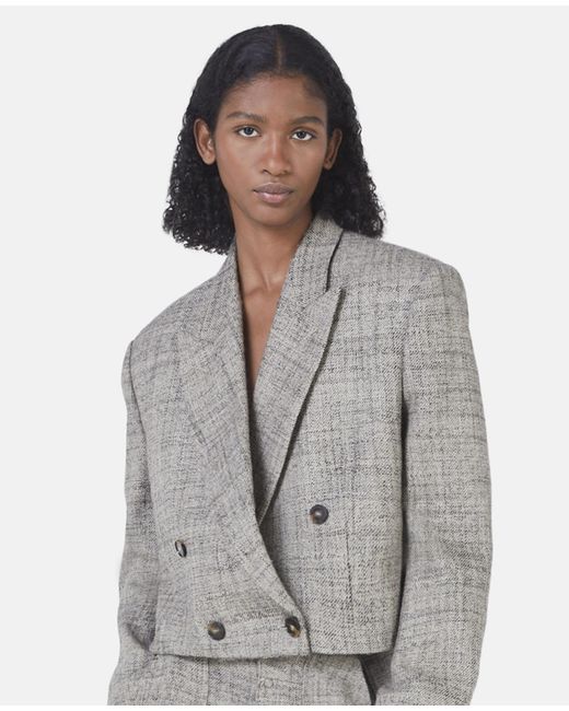 Stella McCartney Brown Cropped Double-Breasted Blazer