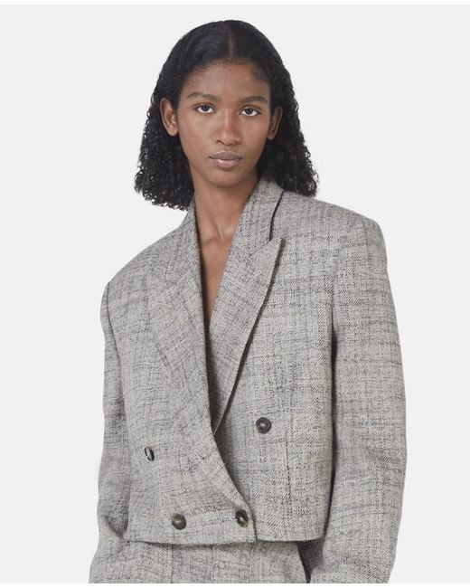Stella McCartney Brown Cropped Double-Breasted Blazer