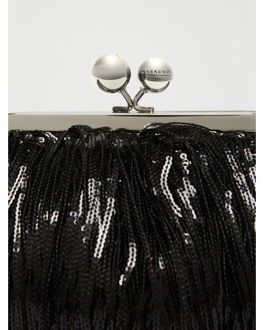 Weekend by Maxmara Black Pasticcino Trumpet Clutch With Tassel And Sequins