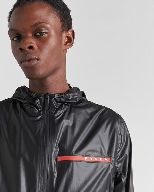 Prada Black Light Nylon Hooded Jacket for men