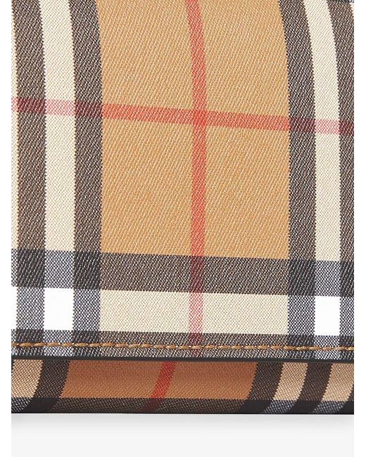 Burberry White Long Checkered Folding Purse