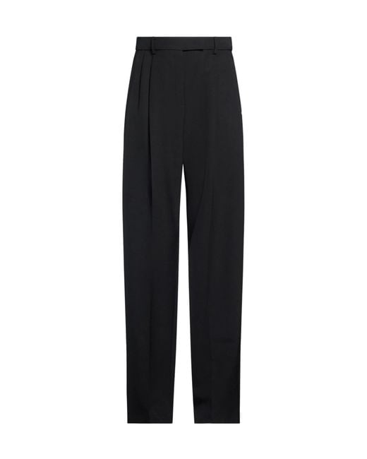 Sportmax Black Solid-Colored Straight-Leg Pants