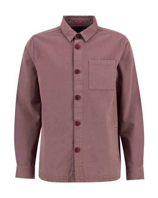 Barbour Purple Button-Down Shirt Jacket for men