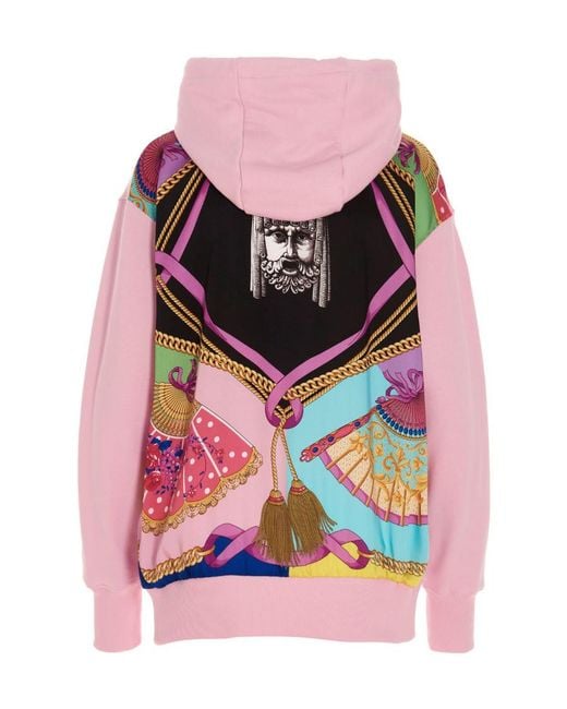 Versace Pink Ventagli Hoodie
