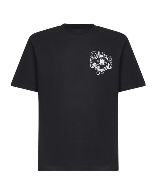 Amiri Black Logo-Printed Crewneck T-Shirt for men