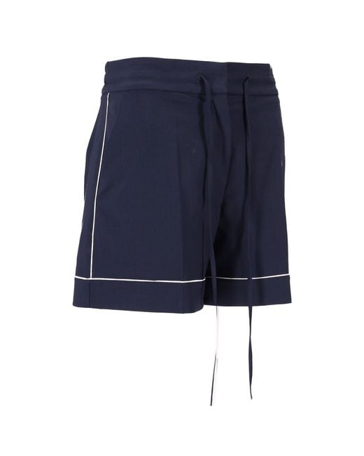P.A.R.O.S.H. Blue Drawstring Trim-Detail Shorts