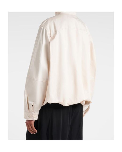 Lemaire Natural Pleated Cotton Satin Jacket