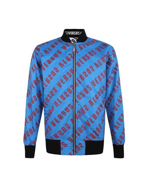 Versus Blue Double-Sided Baseball Jacket for men