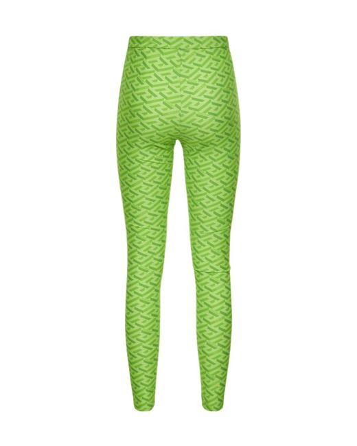 Versace Green Logo Leggings