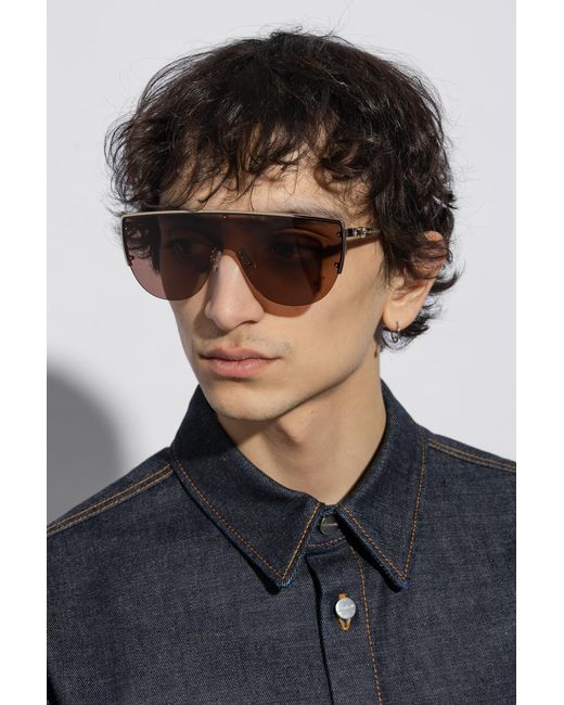 McQueen Pink Eyewear Skull Detailed Sunglasses for men
