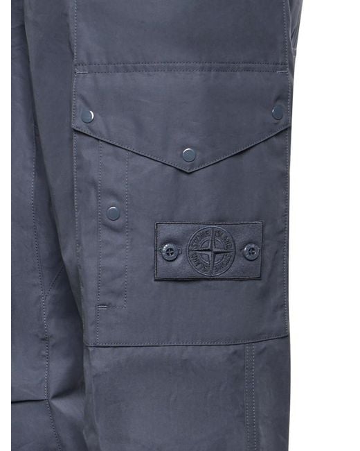 Stone Island Blue Elasticated Cargo Pants for men