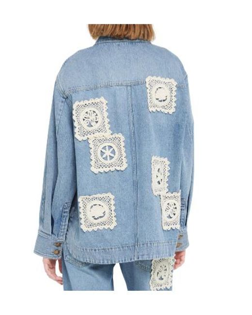 Alanui Blue Islands Diary Denim Overshirt