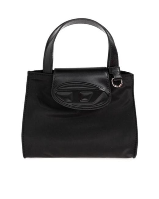 DIESEL Black Logo Plaque Top Handle Bag for men