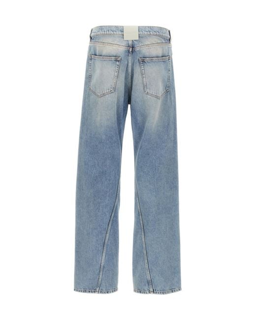 Lanvin Blue Logo Patch Straight Jeans for men