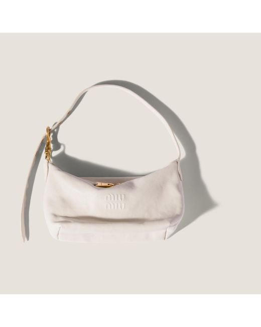 Miu Miu White Spirit Nappa Leather Bag