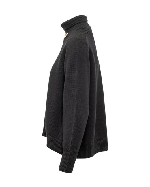 Fabiana Filippi Black High Neck Knitted Sweater