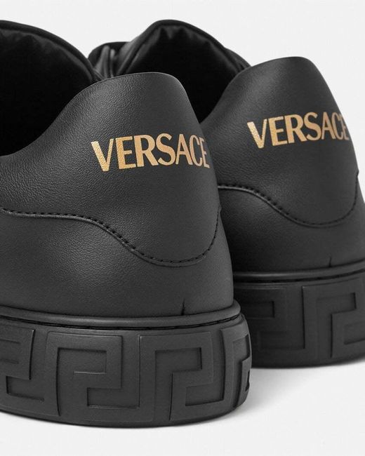 Versace Black Greca Lace-Up Sneakers for men