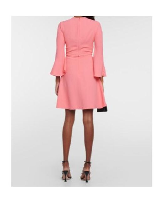 Giambattista Valli Pink Bow-Detail Crepe Minidress