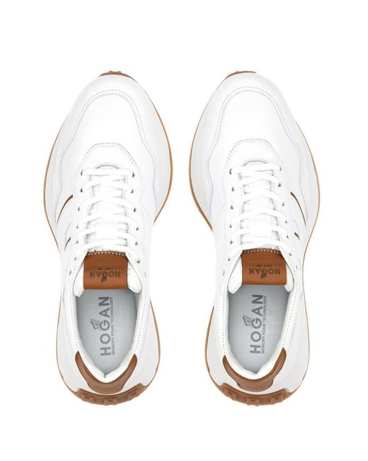 Hogan White H641 Lace-Up Sneakers