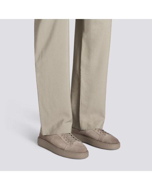 Santoni Gray Logo Embossed Sneakers for men