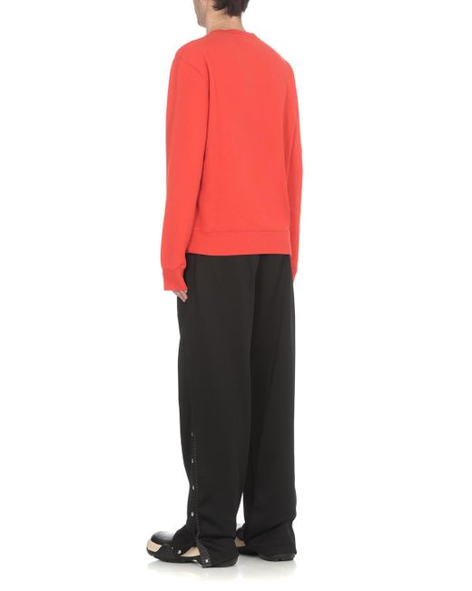 Lanvin Red Round-Necked Sweater for men