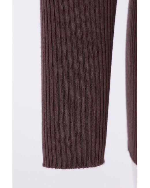 Rick Owens Purple Turtleneck Knitted Pullover