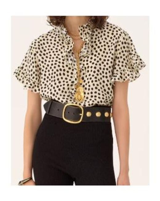 Chloé White Chloé Short-Sleeved Ruffled Top