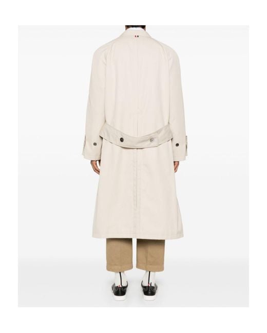 Thom Browne White Waterproof Trench Coat for men