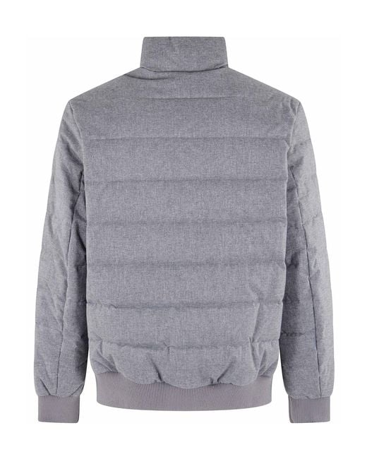 Save The Duck Gray Long-Sleeved Cotton-Padded Jacket for men