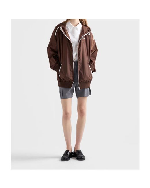 Prada Brown Lightweight Re-Nylon Raincoat