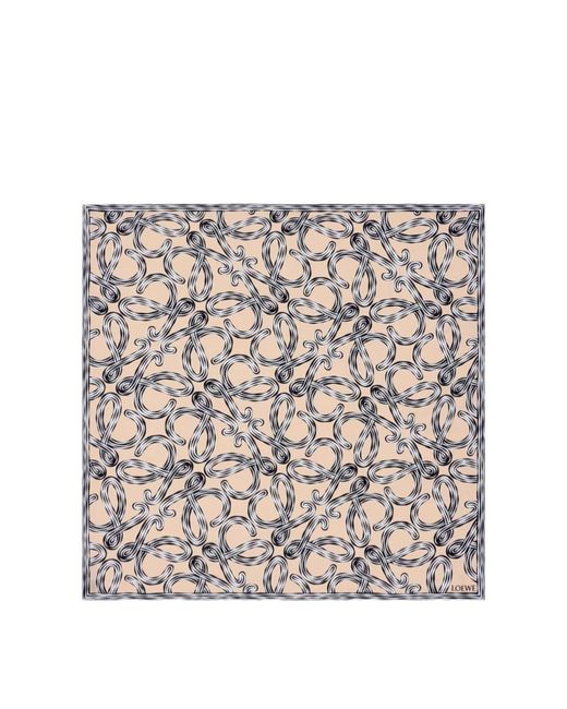 Loewe Metallic Anagram-Print Silk Scarf