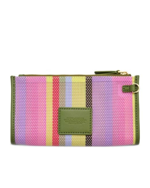 Marc Jacobs Pink Striped Mesh Pouch