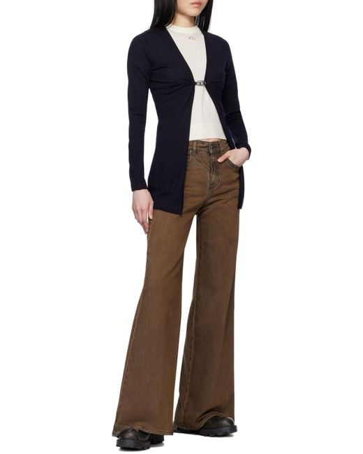 DIESEL Blue M-Pierry Knit Long Cardigan for men