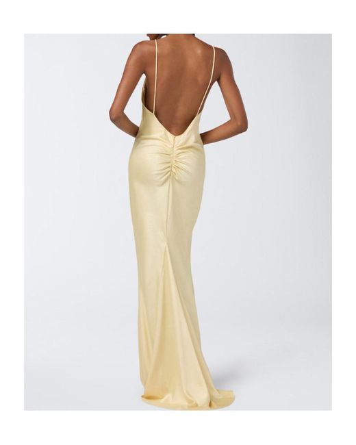 ANDAMANE White Ninfea Satin Slip Maxi Dress