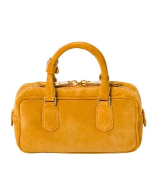 Miu Miu Orange Arcadie Zipped Tote Bag