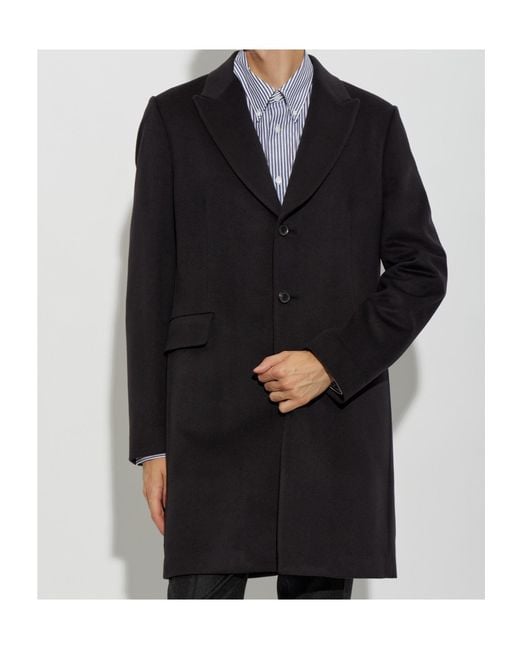 Paul Smith Black Collared Long-Sleeved Coat for men