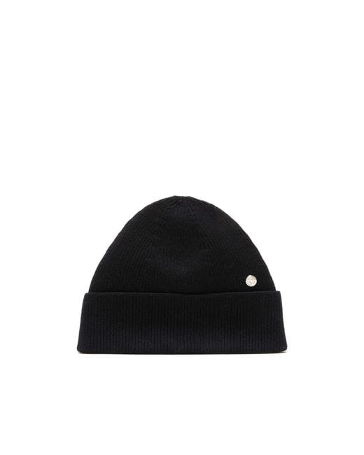 Acne Black Ribbed Knit Hat for men