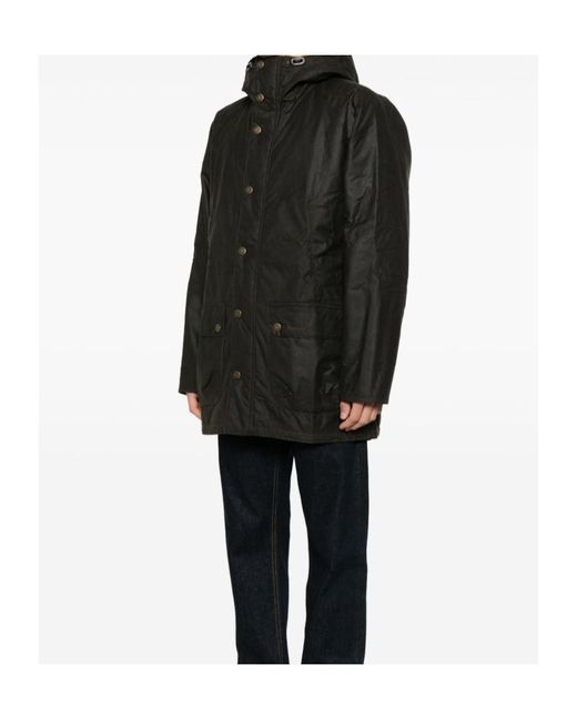 Barbour Black Logo Detailed Hooded Parka for men