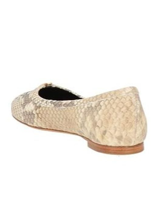 Chloé Natural Snake-Patterned Ballet Flats