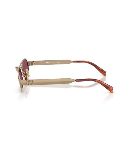 Miu Miu Pink Rectangle-Frame Sunglasses