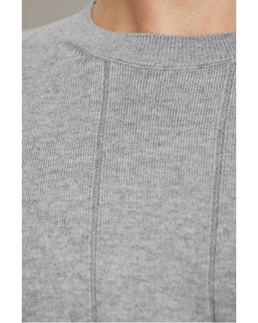 Eleventy Gray Ribbed Crew Neck Sweater for men