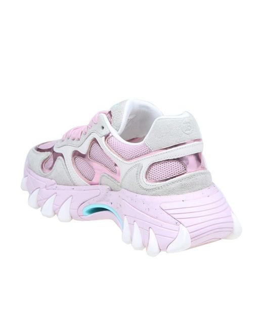 Balmain White B-East Lace-Up Sneakers