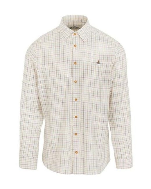 Vivienne Westwood White Tattersall Checked Shirt for men